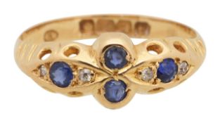 An 18ct gold sapphire and diamond ring