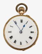 A 14K open faced pocket watch no glass