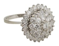 An 18ct diamond 1970's cluster ring,