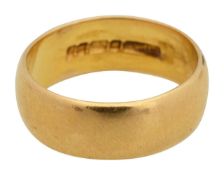 A 22ct gold wide wedding band
