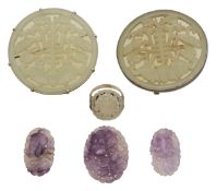 A small collection of 19th century jade