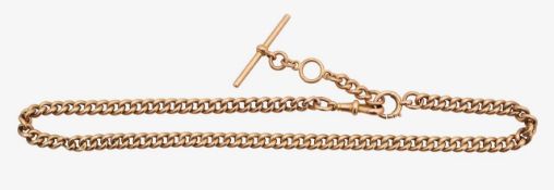 A 9ct gold fob chain