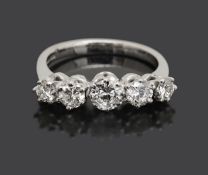 An 18ct diamond five stone ring