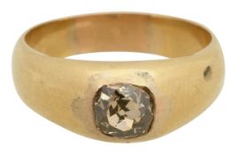 A diamond single stone ring