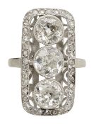 A diamond plaque ring