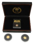 Gibraltar. ER II 2021 quarter sovereign + two TDC 9ct gold one crowns