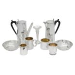 A collection of silver and silverplated wares