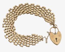 A 9ct gold brick link bracelet