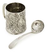 An Edward VII silver Christening tankard