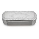 A 19th century Continental .900 engine turned silver snuff box