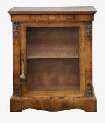 A Victorian walnut and marquetry inlaid pier cabinet