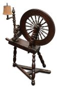 An oak spinning wheel