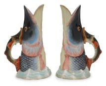 A pair of Continental pottery jugs