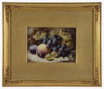 Oliver Clare (British, 1853-1927) 'Still Life of Grapes and Plums'