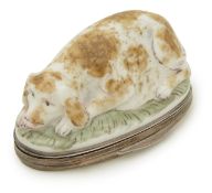 A silver mounted enamel bonbonniere