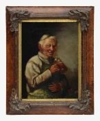 Continental School, 1891. A portrait of a jovial man with a beer