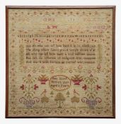 A George IV needlework sampler