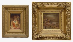 Two Naïve School oil paintings (19th century)