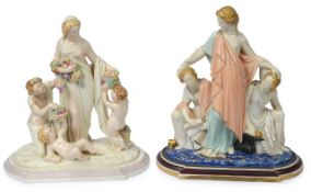 Two Royal Worcester allegorical figural groups