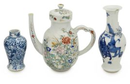 A Chinese famille rose porcelain coffee pot and cover