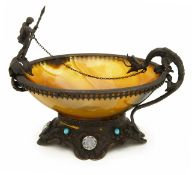 A banded agate bon bon dish