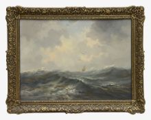 Dutch School (20th Century) 'Sailboat in Dangerous Waters'