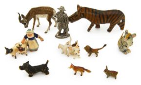 A group of Austrian cold painted bronze figures