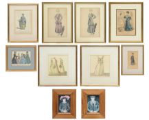 Women of Fashion. A group of 19th Century aquatints and other prints