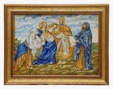 An Italian Maiolica polychrome plaque, in the style of Castelli