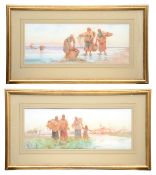 Madeline Hughes (American, 1814-1907) 'Together by the beach'