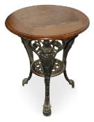 A Victorian painted cast iron pub table