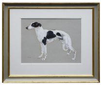 Vic Granger (British, b. 1931) 'A Black and White Greyhound'