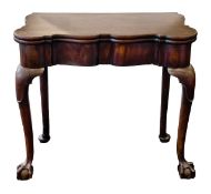 A George II mahogany foldover card table
