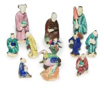 A group of Chinese miniature Shiwan figures