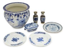 A collection of Export blue and white porcelain