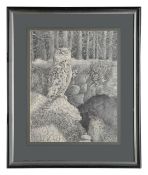 Brian Pugh (Welsh, 20th/21st century) 'Owls'