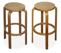 A pair of Alvar Aalto style stools