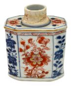 A Chinese Imari porcelain tea caddy