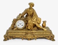 A French gilt bronze mantle clock