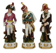 A group of three Capodimonte style porcelain figures
