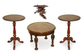 A pair of Victorian mahogany wine table, with two other items (4)