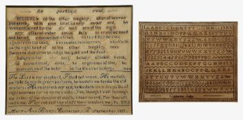 A Victorian needlework sampler