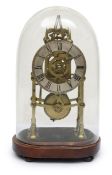 A Victorian 'Cathedral' brass skeleton clock