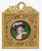 A painted enamel portrait miniature