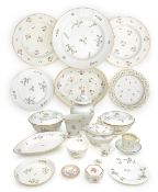 A collection of British and Continental cornflower pattern porcelain