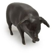 A large bronze pig