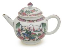 A Chinese export porcelain teapot and cover