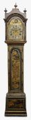 A black japanned longcase clock