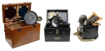Two WWII handheld signalling lamps