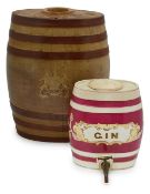 A large Victorian salt-glazed stoneware spirit barrel (2)